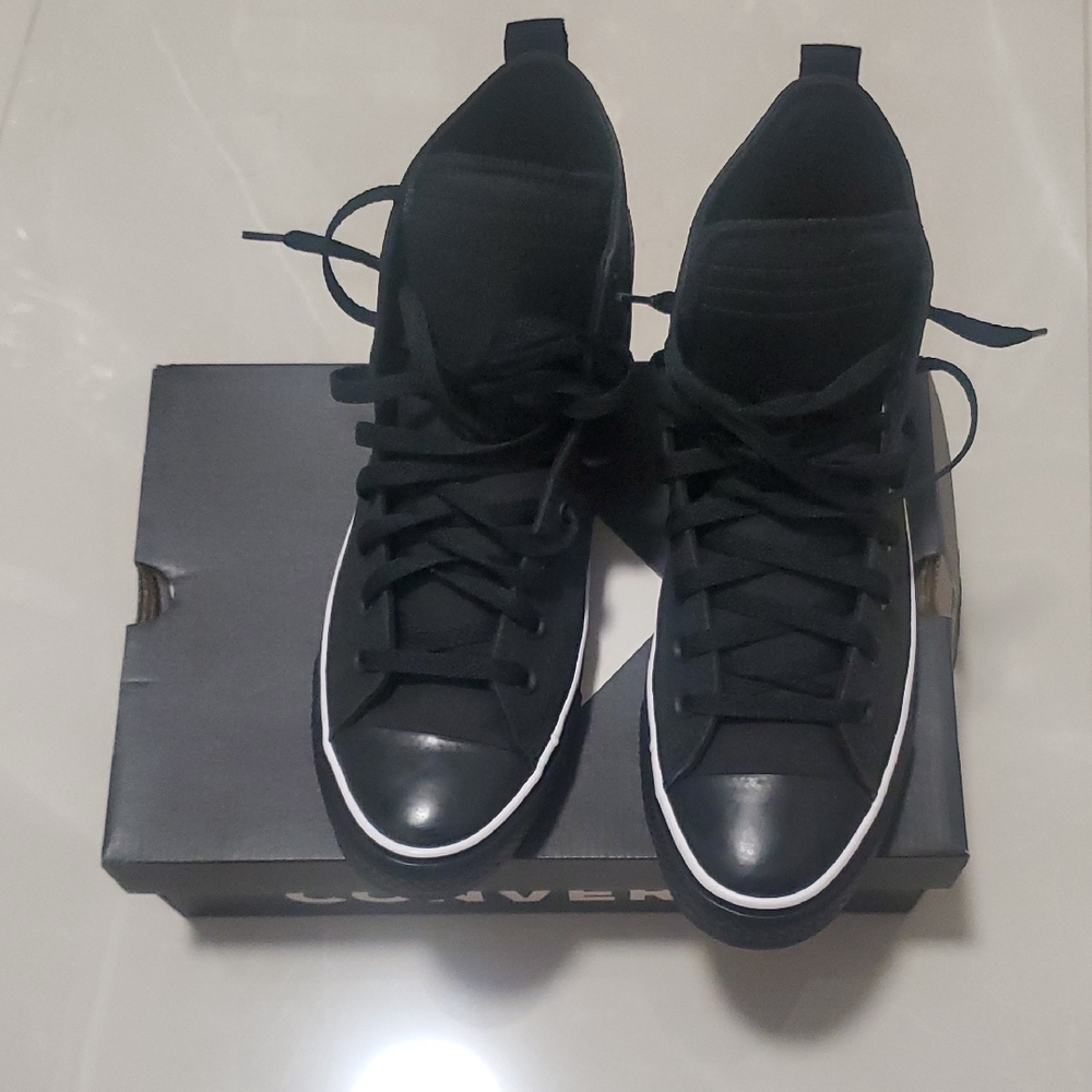Converse Black High-Top Sneakers with White Trim